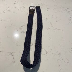 Original Penguin Navy Braided Stretch Belt with Silver Buckle
